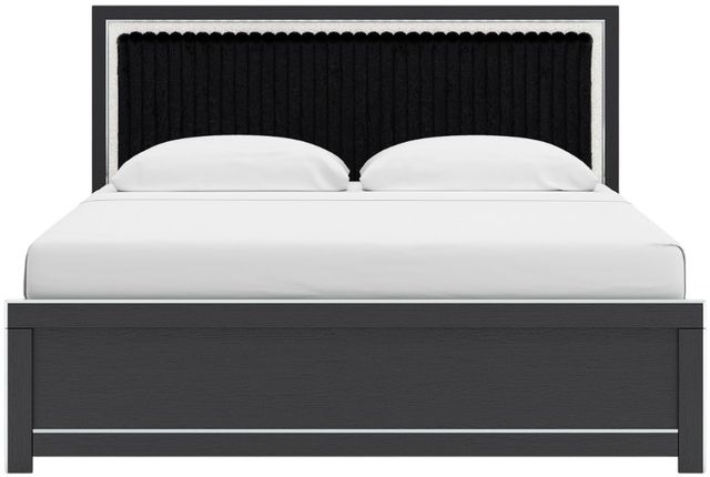 Signature Design by Ashley® Zuraleus Black King Upholstered Panel Bed-2