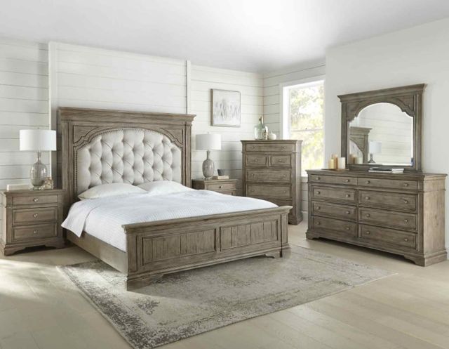 Steve Silver Co. Highland Park 4-Piece Tan Queen Panel Bedroom Set-1