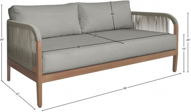 Meridian Furniture Maui Gray Fabric Outdoor Loveseat-4