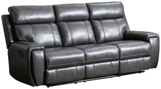 Mazin Furniture Carnegie Grey Manual Reclining Sofa-0