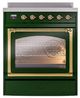 Ilve® Nostalgie II Noblesse 30'' Emerald Green Pro Style Induction Range with Brass Trim-1