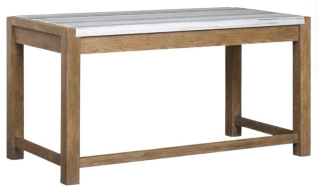 Magnussen Home® Plum Creek Sierra Brown Writing Desk with Marble Top-2
