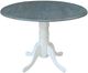 John Thomas Furniture® Dining Essentials Heather Gray Round Drop Leaf Pedestal Table with White Base-0