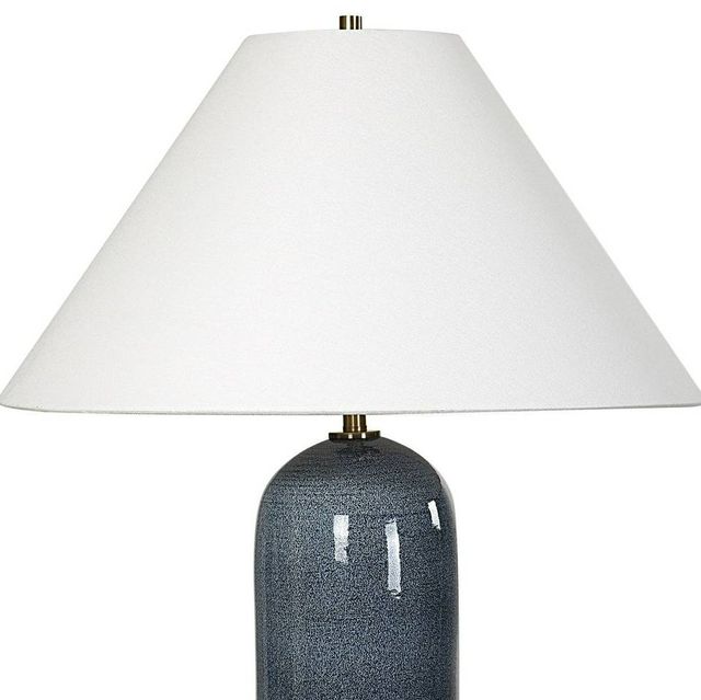 Uttermost® Mayetta Deep Blue Ceramic Table Lamp with Antique Brass Accents-4