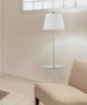Cal® Lighting & Accessories Andros Brushed Steel Floor Lamp with Glass Tray-2