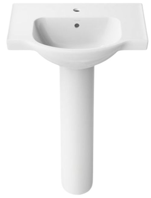 Kohler Veer® White 24" Single Hole Rectangular Pedestal Bathroom Sink-1