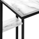 Monarch Specialties Inc.  White Marble Look  25"H Accent Table with Black Metal Base-4