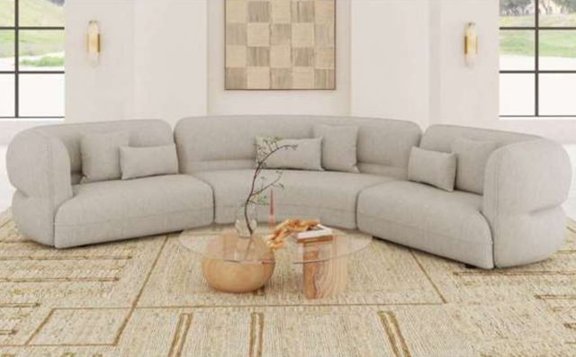 Elements International Four Seasons 3-Piece Camel L-shape Sectional-1
