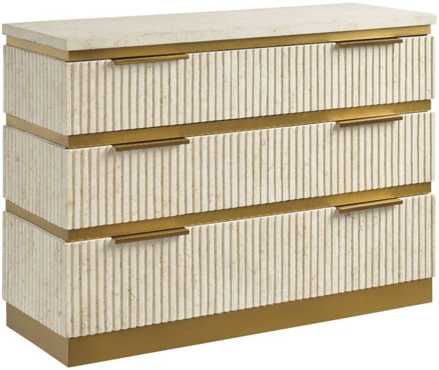 Lexington Home La Costa Montage Beige/Satin Gold Hall Chest-0