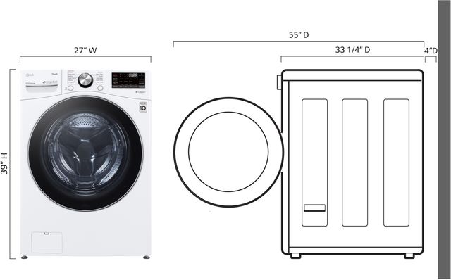 LG 5.0 Cu. Ft. White Front Load Washer-4