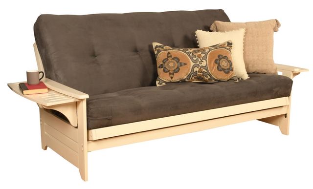 Kodiak Furniture Phoenix Suede Gray/Antique White Full Futon with Mattress-0