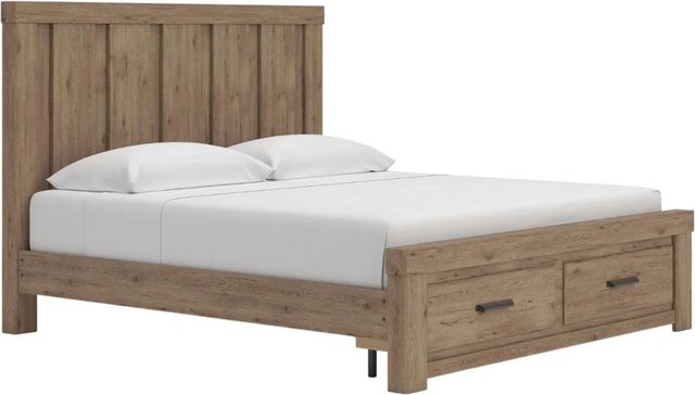 Signature Design by Ashley® Oliandon 3-Piece Light Brown King Storage Panel Bedroom Set-2