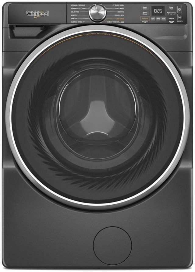 Whirlpool® 5.0 Cu. Ft. Volcano Black Front Load Washer 