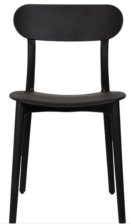Moe's Home Collection Kent 2-Piece Black Polypropylene Outdoor Dining Chair Set-3