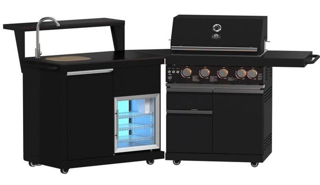FORNO® Alta Qualita 3 Burner 90" Black Outdoor Kitchen Kit-1
