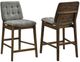 Coaster® Redbridge 2-Piece Gray/Walnut Upholstered Counter Stool Set-0