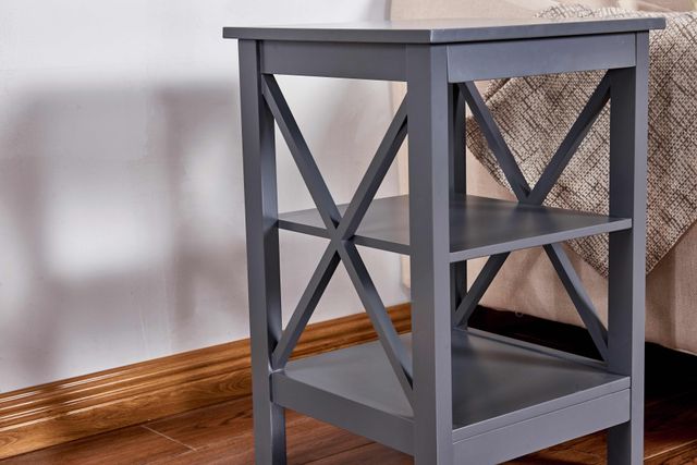 Milton Green Stars Gray X-Side Panel End Table-1