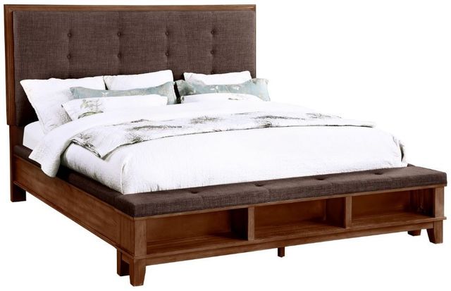 New Classic® Home Furnishings Cagney 4-Piece Chestnut California King Panel Storage Bedroom Set-2