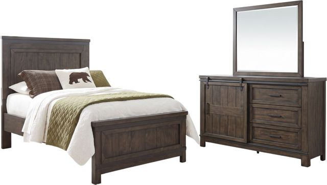 Liberty Furniture Thornwood Hills 3-Piece Rock Beaten Brown Full Youth Panel Bedroom Set-0