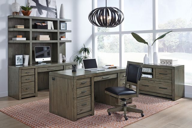 aspenhome® Modern Loft 2-Piece Greystone Desk-2