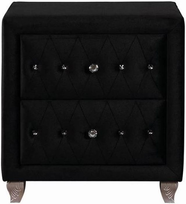 Coaster® Deanna Black Upholstered Nightstand-0