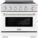 ZLINE Autograph Edition Paramount 36" Stainless Steel Pro Style Induction Range with White Matte Door-0