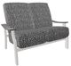 Telescope Casual St. Catherine Agra Classic/Warm Gray Aluminum/Fabric Outdoor MGP Cushion Loveseat with Boardwalk Rustic Arms-0