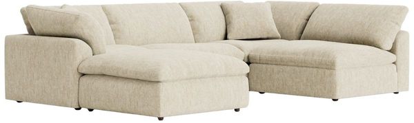 Joybird Bryant 5-Piece Crave Irish Cream U-Sofa Bumper Sectional