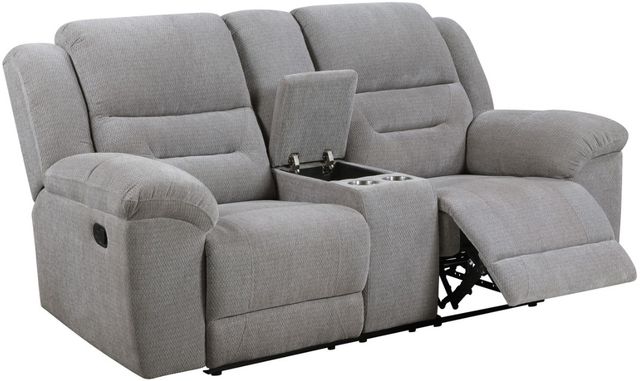 Coaster® Gilson Gray Manual Reclining Loveseat-1