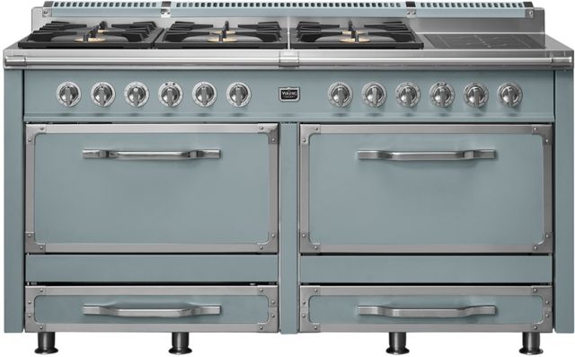 Viking® Tuscany 66" November Sky Pro Style Dual Fuel Range with 2 Induction-0
