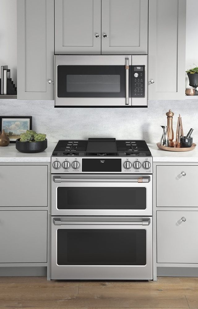 Café™ 30" Stainless Steel Slide In Double Oven Gas Range-2
