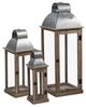A & B Home 3-Piece Brown/Silver Lantern Set-0