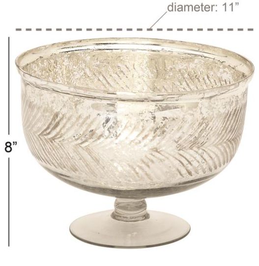 Deco Marche Silver Glass Handmade Decorative Bowl-2