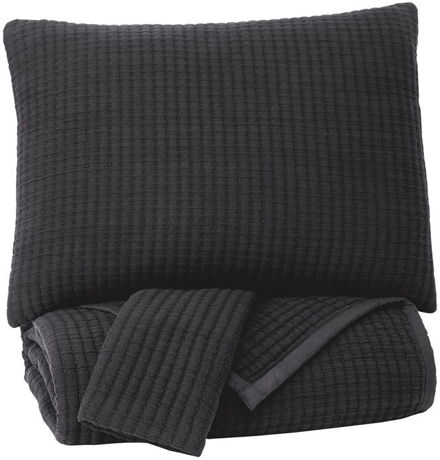 Signature Design by Ashley® Thornam Black Queen Coverlet Set-0