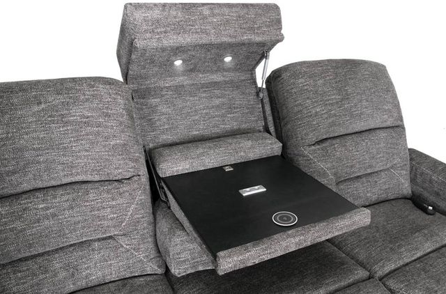Franklin™ Beacon Handwoven Pewter Power Reclining Sofa With USB-4