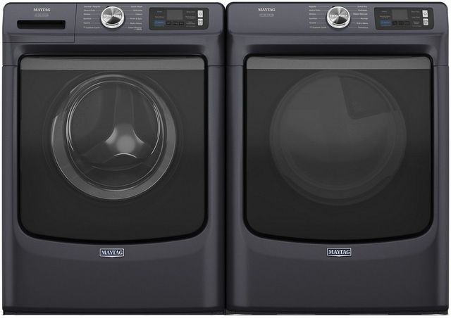 Maytag® Midnight Steel Front Load Washer & Gas Dryer Laundry Pair-0