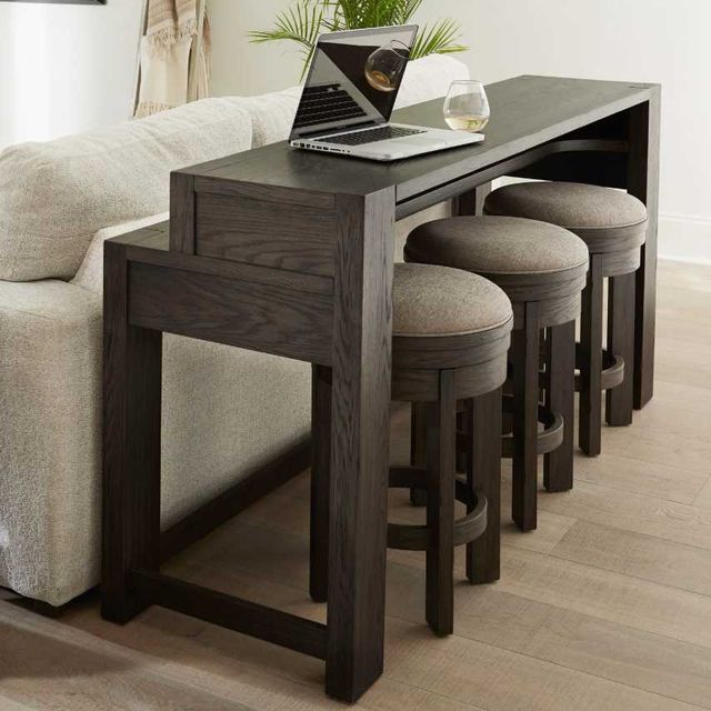 Liberty Furniture Lennox Hill 4-Piece Bark/Granite Console Table and Stool Set-1