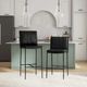 Classic Home Mayer Black/Jet Black 30" Leather Bar Stool-1