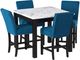 Elements International Marco 5-Piece Black/Blue/White Counter Dining Room Set-0
