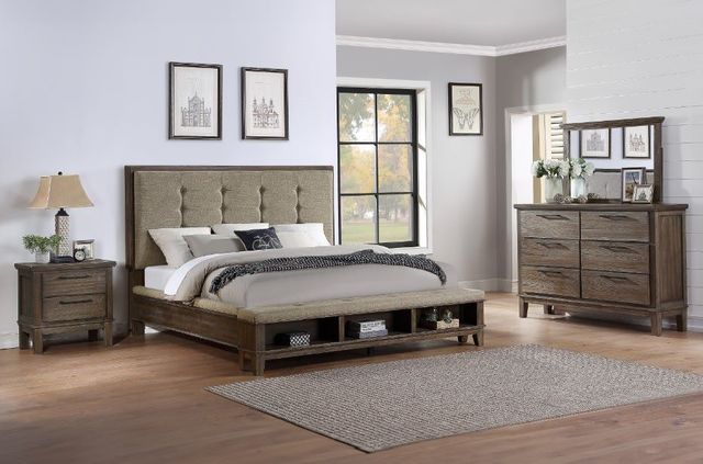 New Classic® Home Furnishings Cagney 4-Piece Vintage California King Panel Bedroom Set-1