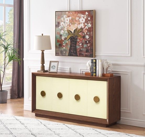Coast2Coast Home™ Shelburne Cream/Walnut Credenza-1