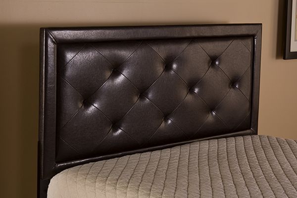 HH2 Home Becker Brown Faux Leather Twin Headboard