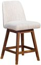 Armen Living Amelia 2-Piece Beige/Brown Oak Swivel Counter Stool Set-0