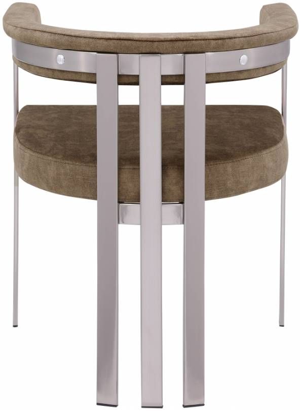 Meridian Furniture Marcello Brown/Brushed Chrome Velvet Dining Chair-2
