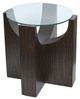 Magnussen Home® Beckham Glass Top Round End Table with Rustic Tavern Base-4