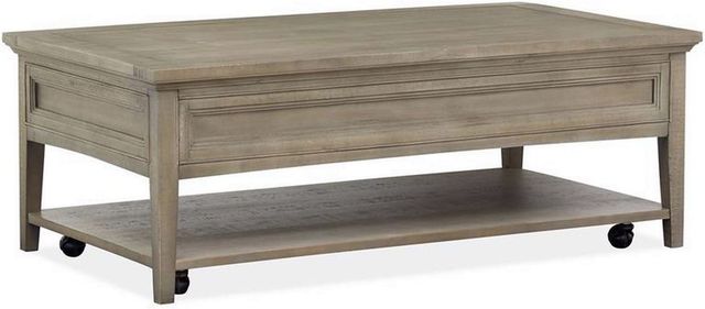 Magnussen Home® Paxton Place Dovetail Gray Rectangular Cocktail Table with Casters-3
