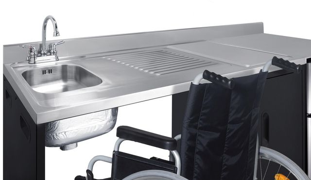 Summit® 72" Black/Stainless Steel Barrier-Free All-In-One Kitchenette-3