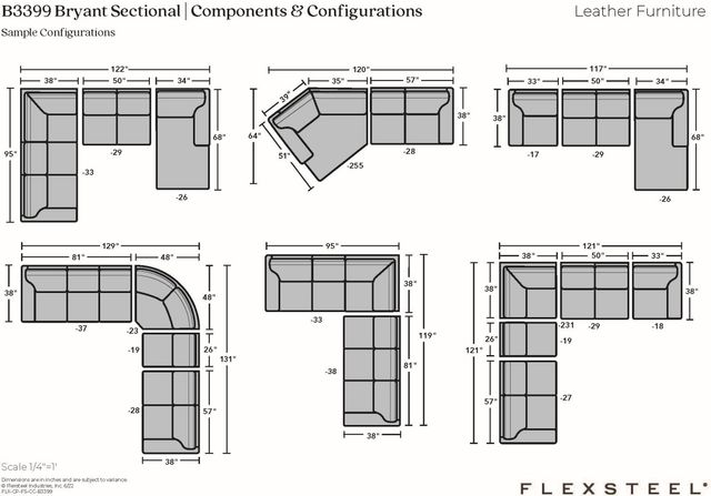 Flexsteel® Customizable Bryant Leather 2-Piece Sectional-2