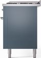 Ilve® Nostalgie II Series 60" Blue Grey Pro Style Dual Fuel Range-4