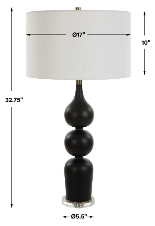 Uttermost® Caviar Matte Black Glaze Table Lamp-3